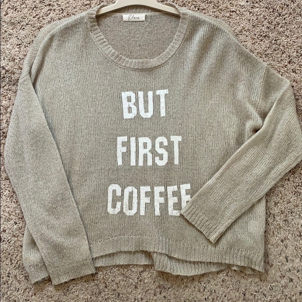 Elan “But First Coffee” sweater